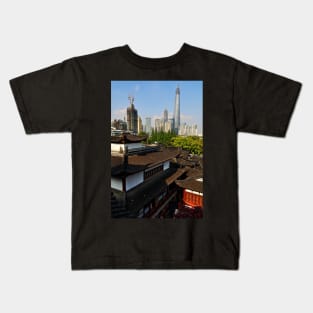 Over the Roofs of the Old City - Shanghai Kids T-Shirt